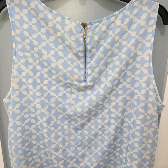 Michael Kors Blue & White Sleeveless Tank Blouse XL | Print Top - Picture 12 of 16